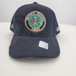 United States Army Embossed Logo Military USA Veteran Baseball Hat Cap